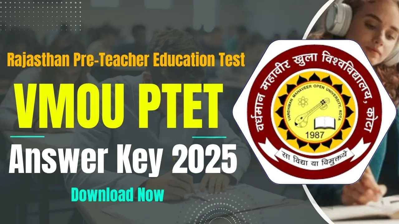 Rajasthan PTET Answer Key 2025 Download Final Pdf VMOU Pre B.Ed Question Paper